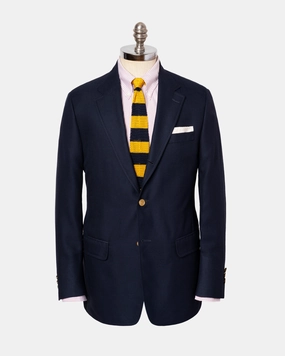 NAVY COTTON/WOOL OPEN HOPSACK BLAZER