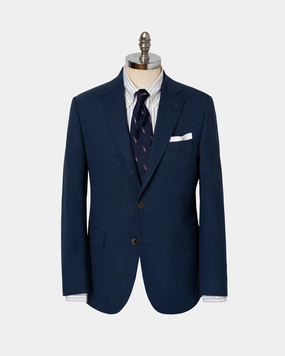 NAVY CRASH LINEN SPORT COAT
