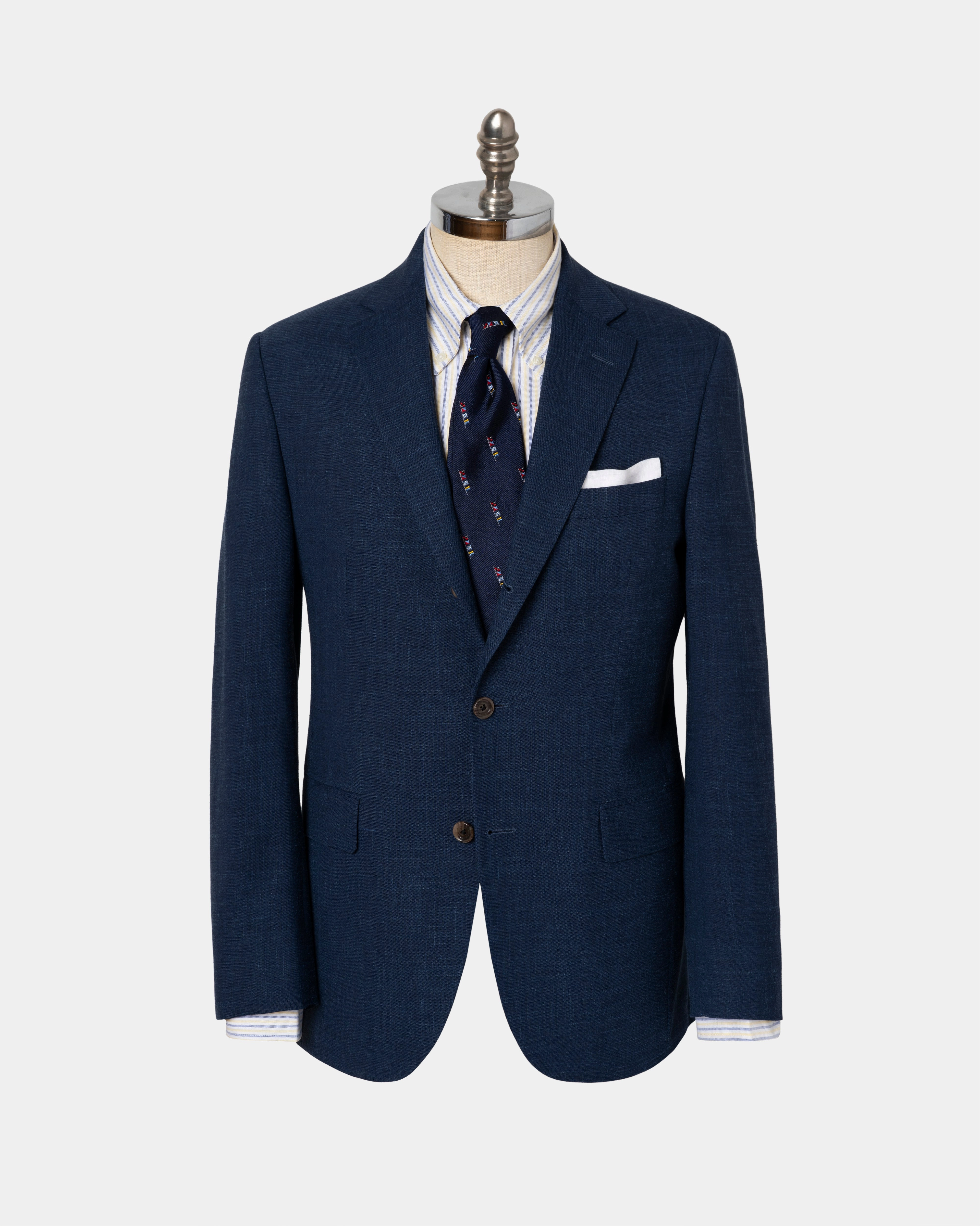 NAVY CRASH LINEN SPORT COAT