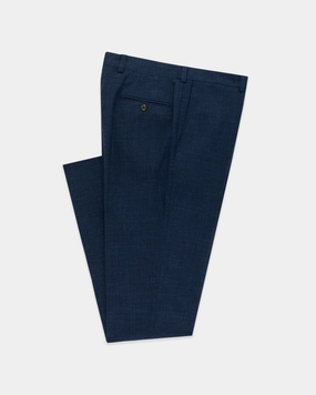 NAVY CRASH LINEN TROUSERS