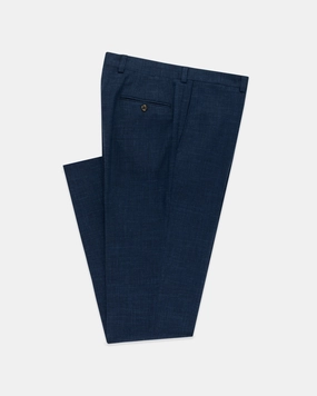 NAVY CRASH LINEN TROUSERS