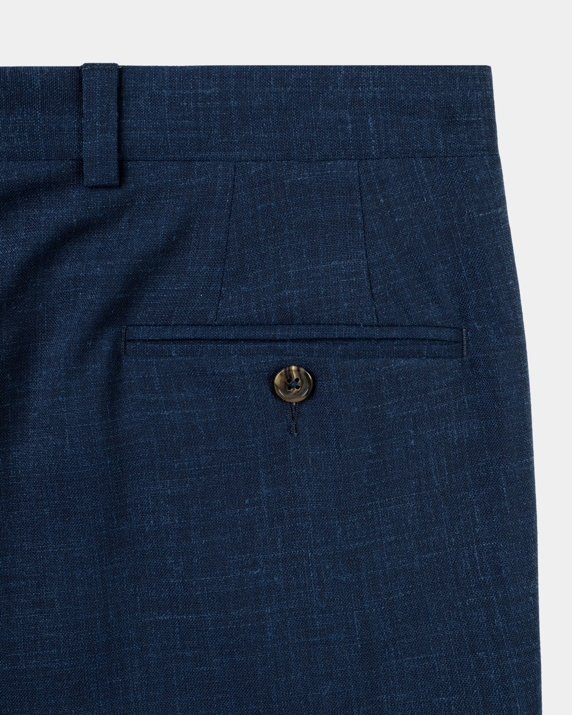 NAVY CRASH LINEN TROUSERS
