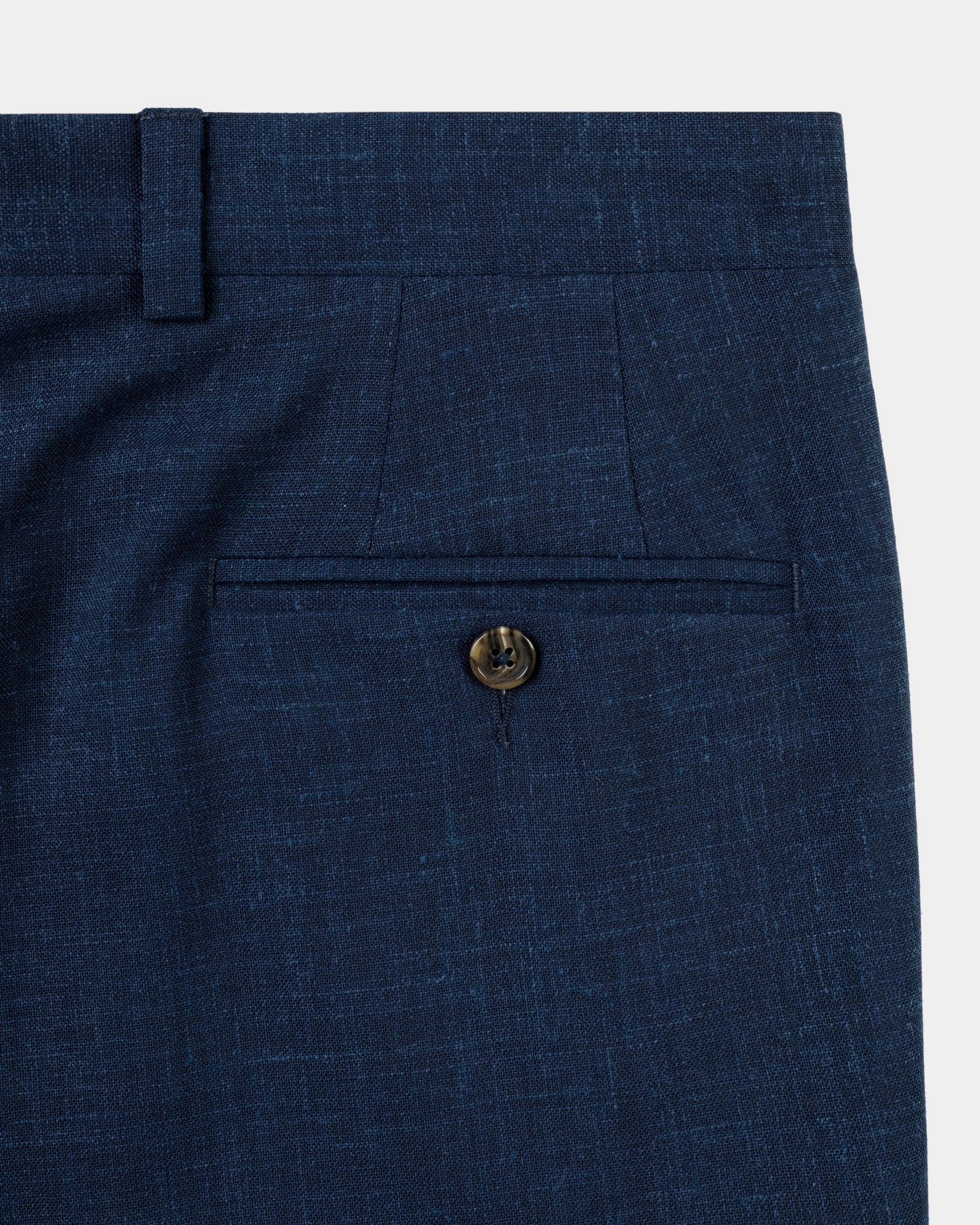 NAVY CRASH LINEN TROUSERS