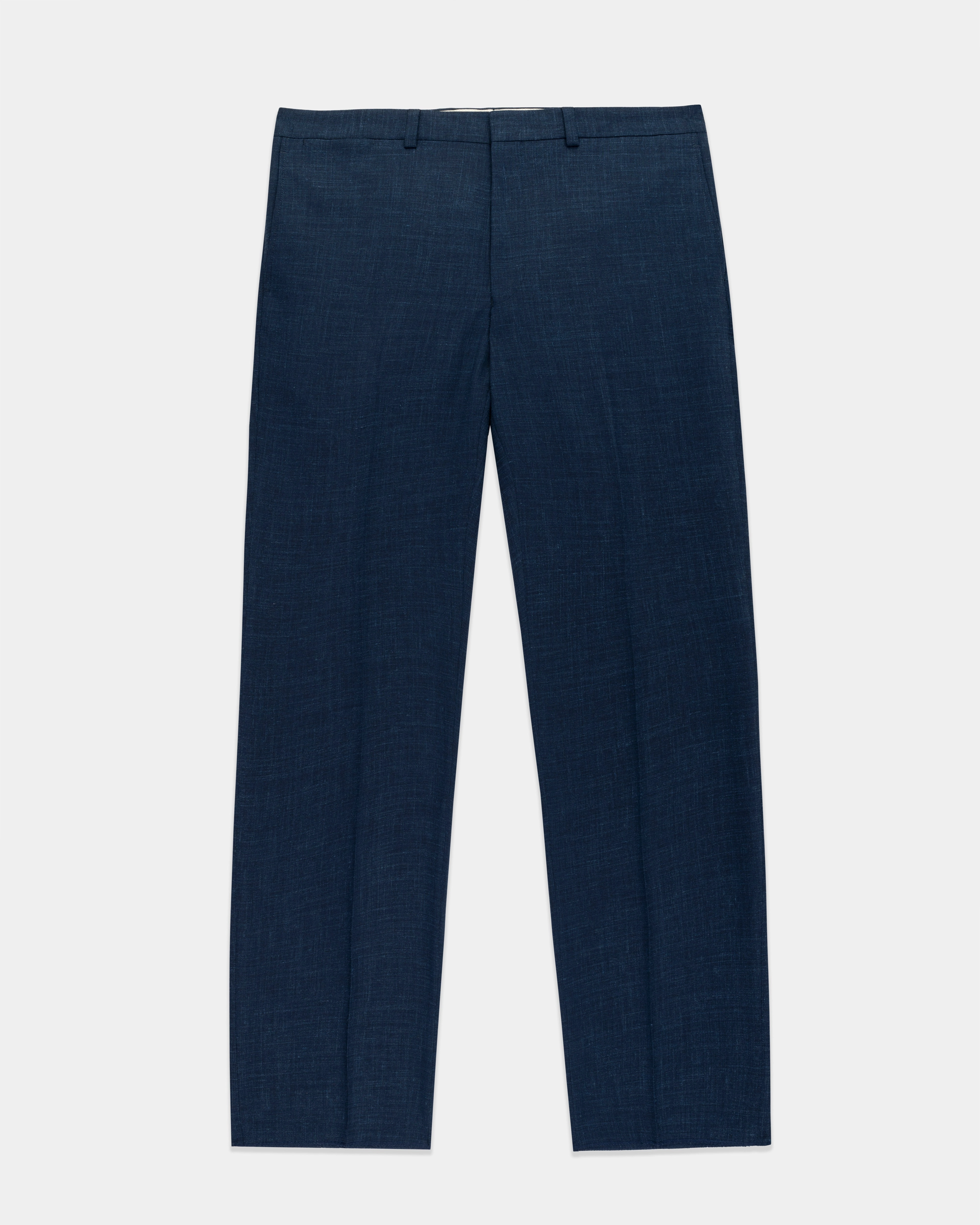 NAVY CRASH LINEN TROUSERS