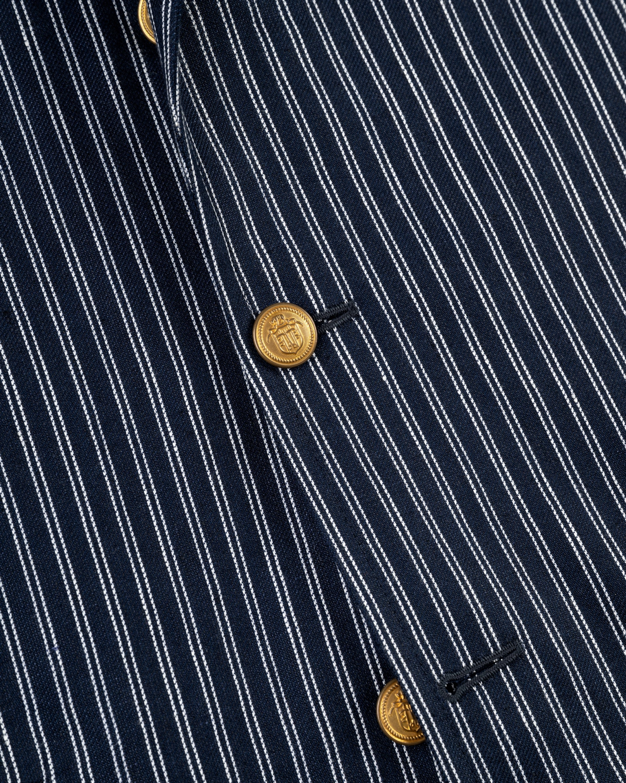 NAVY DOUBLE STRIPE LINEN/COTTON BLAZER