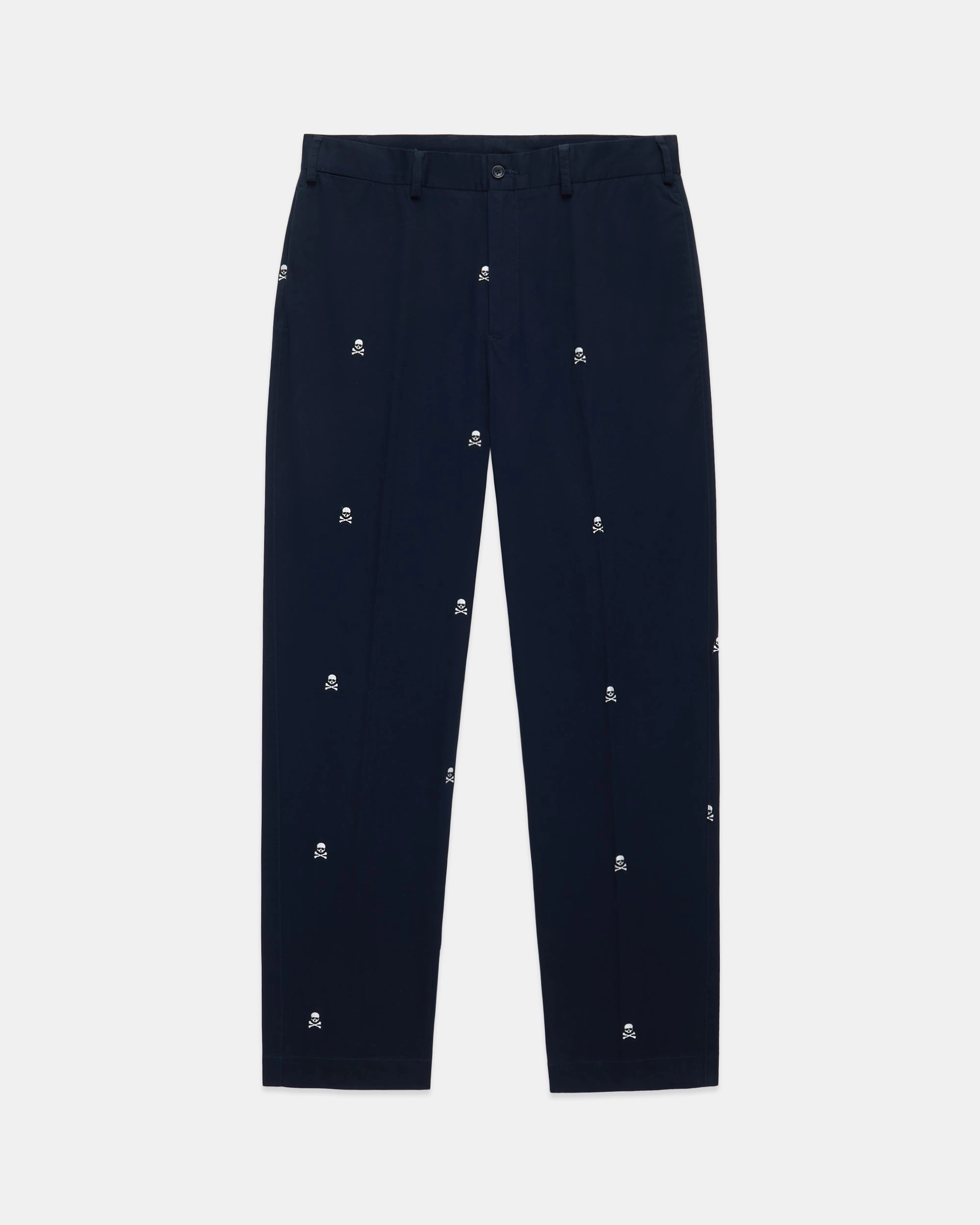 NAVY SKULL AND BONES CRITTER PANTS - TRIM FIT