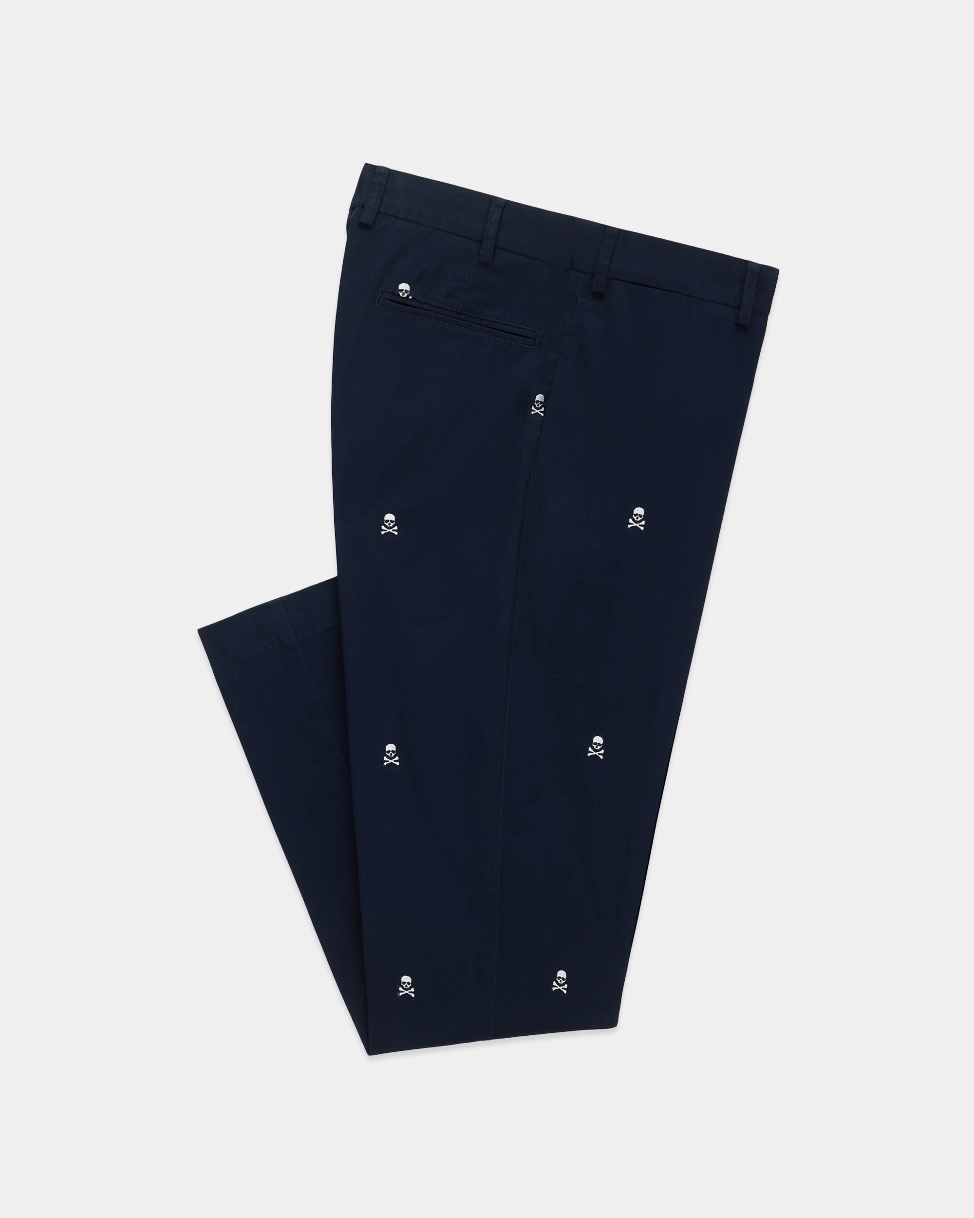 NAVY SKULL AND BONES CRITTER PANTS - TRIM FIT