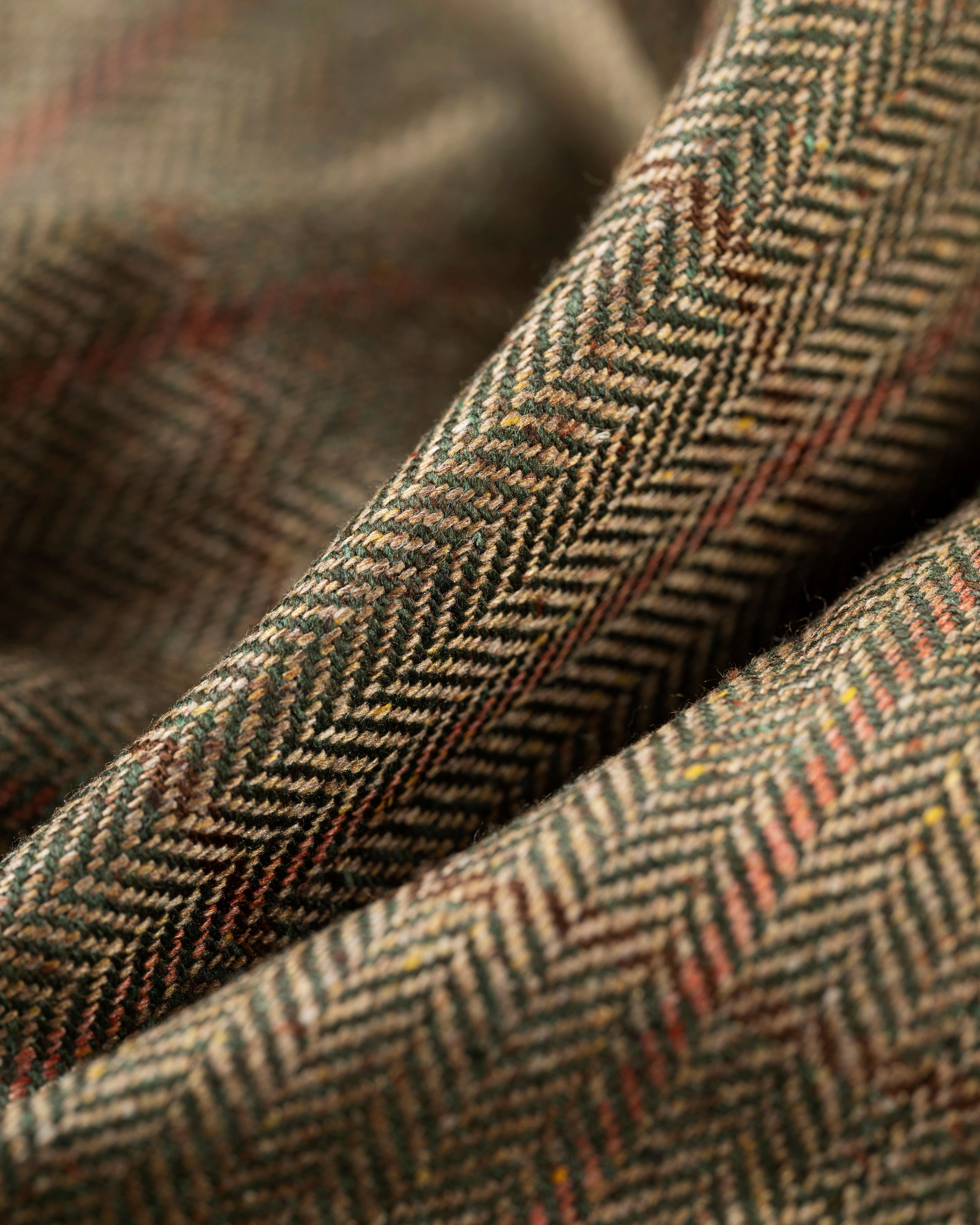 OLIVE HERRINGBONE WITH PANE SPORT COAT