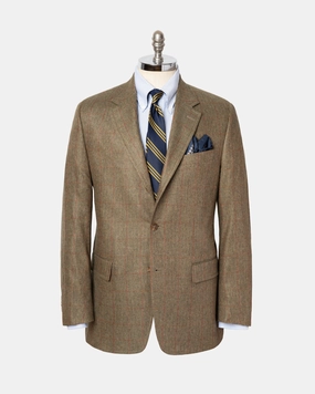OLIVE HERRINGBONE WITH PANE SPORT COAT