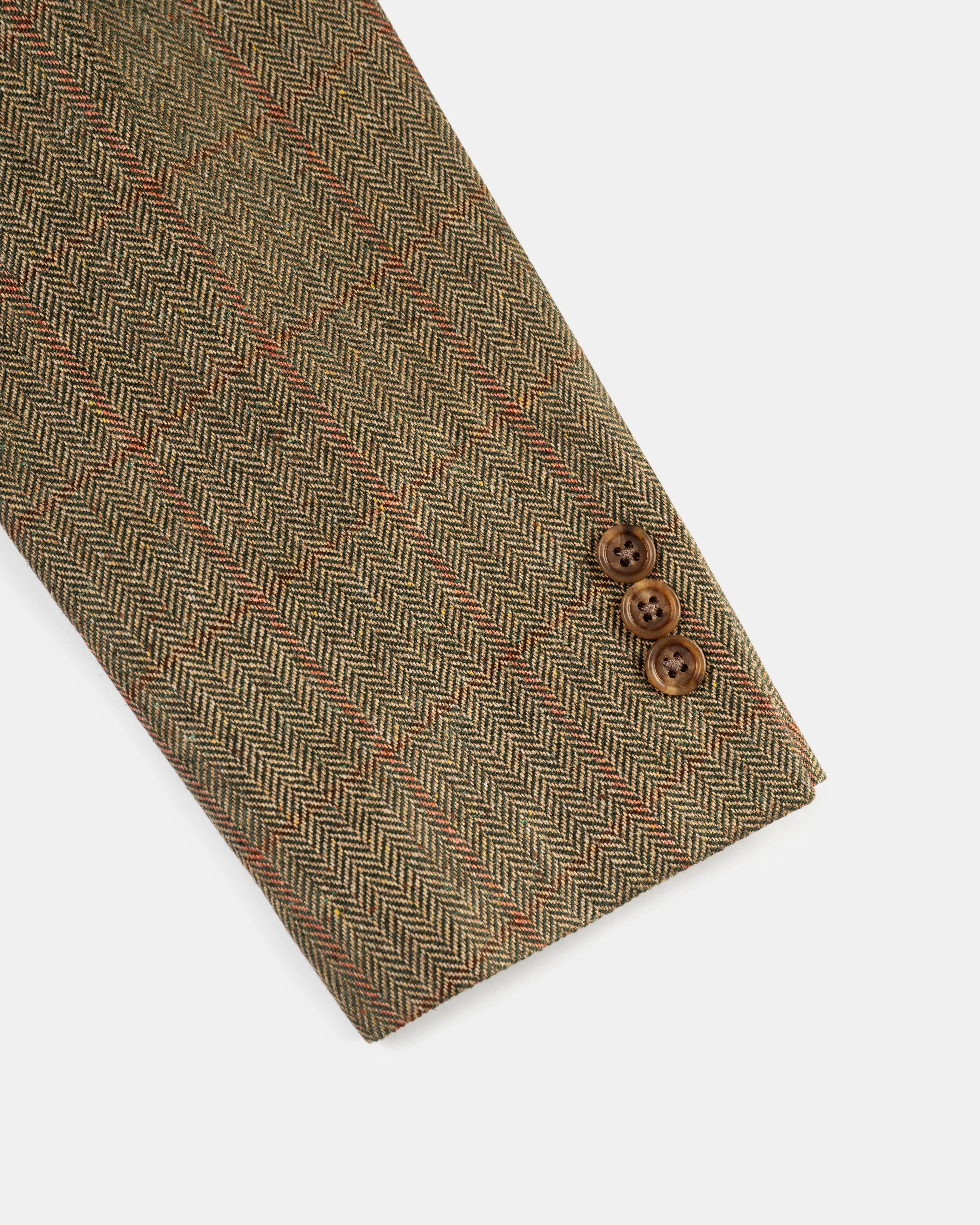 OLIVE HERRINGBONE WITH PANE SPORT COAT