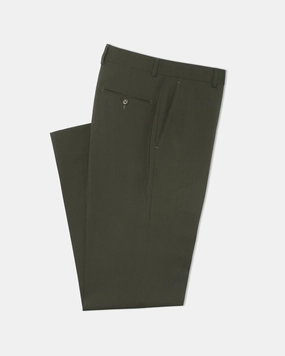 OLIVE TROPICAL WOOL TROUSERS