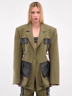 Oversized Cargo Blazer (CBL01BL-KHAKI-GREEN)