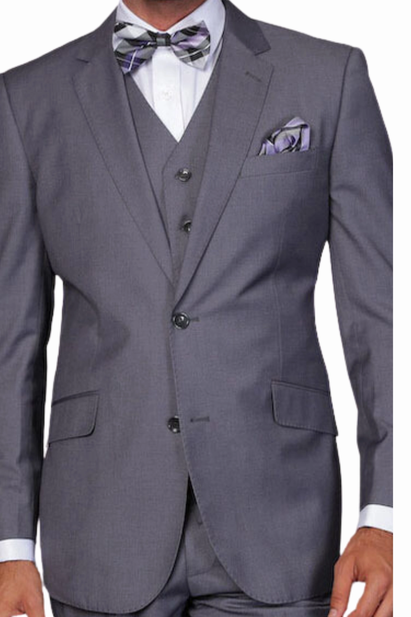 Pan Prestige Collection: 3PC Modern Fit Solid Color Suit With Super 150's Italian Wool In Charcoal