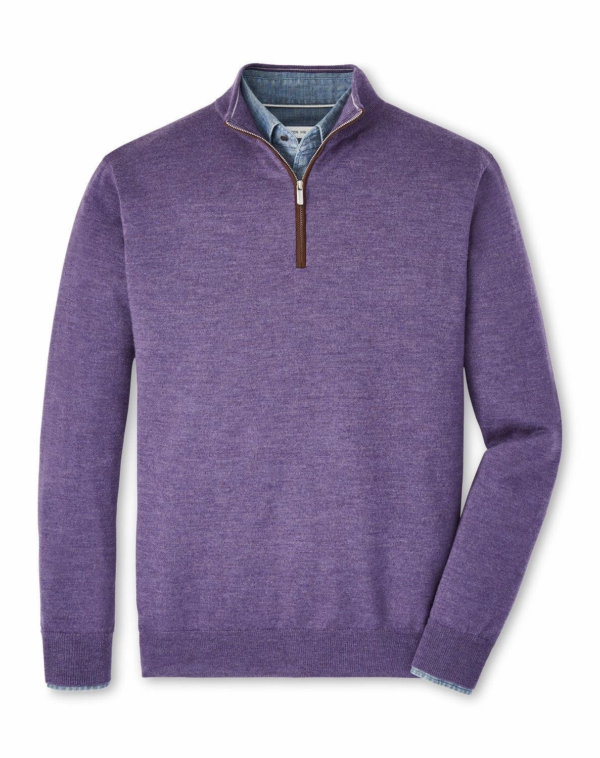 Peter Millar Autumn Crest Suede Trim Quarter Zip