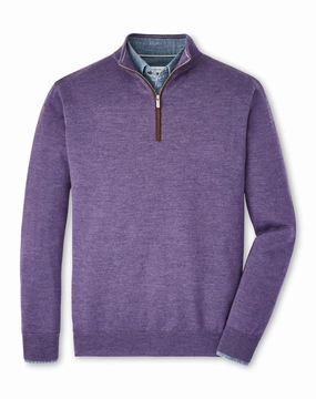 Peter Millar Autumn Crest Suede Trim Quarter Zip