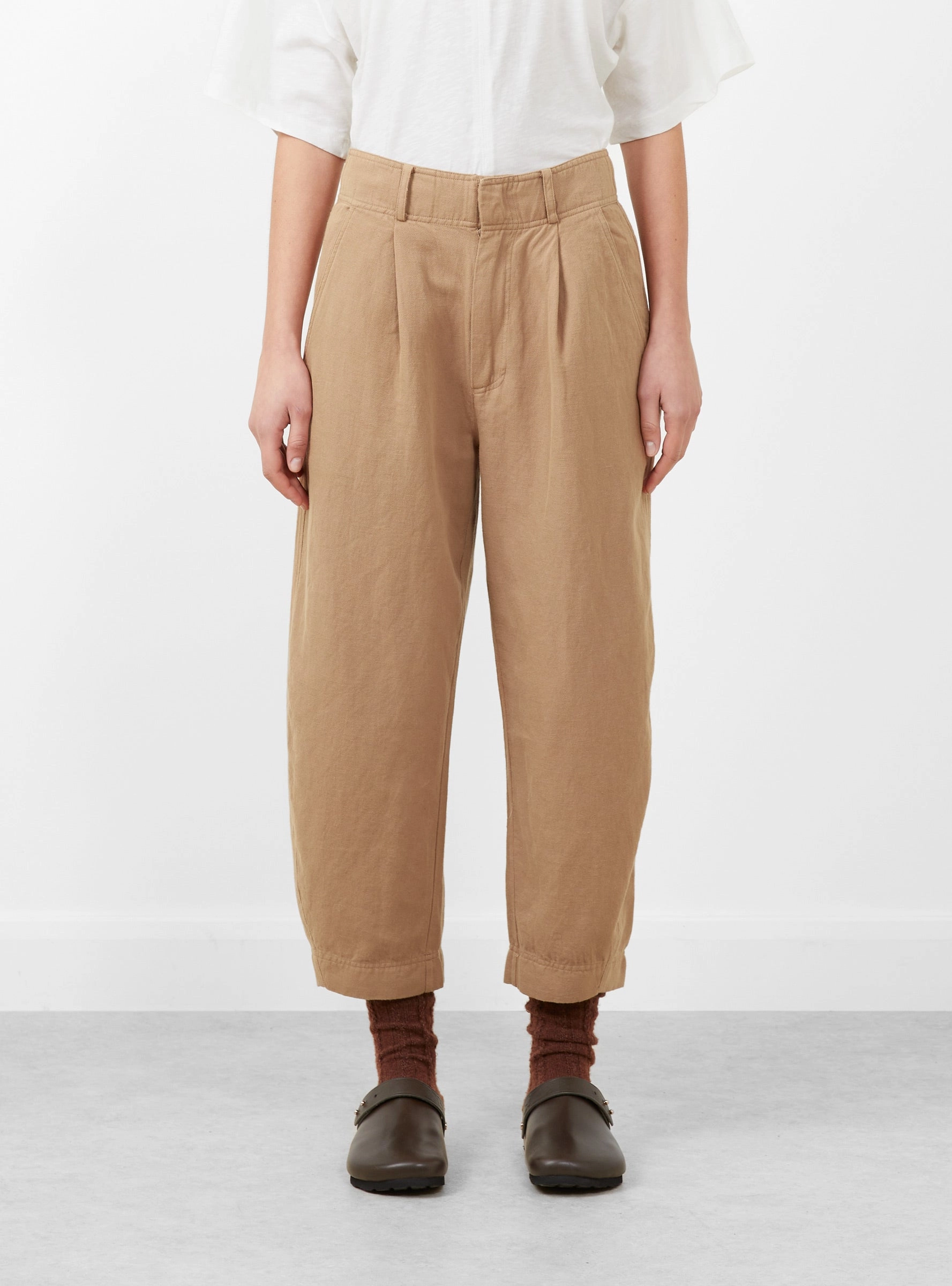 Petite Bari Crop Trouser Deep Khaki