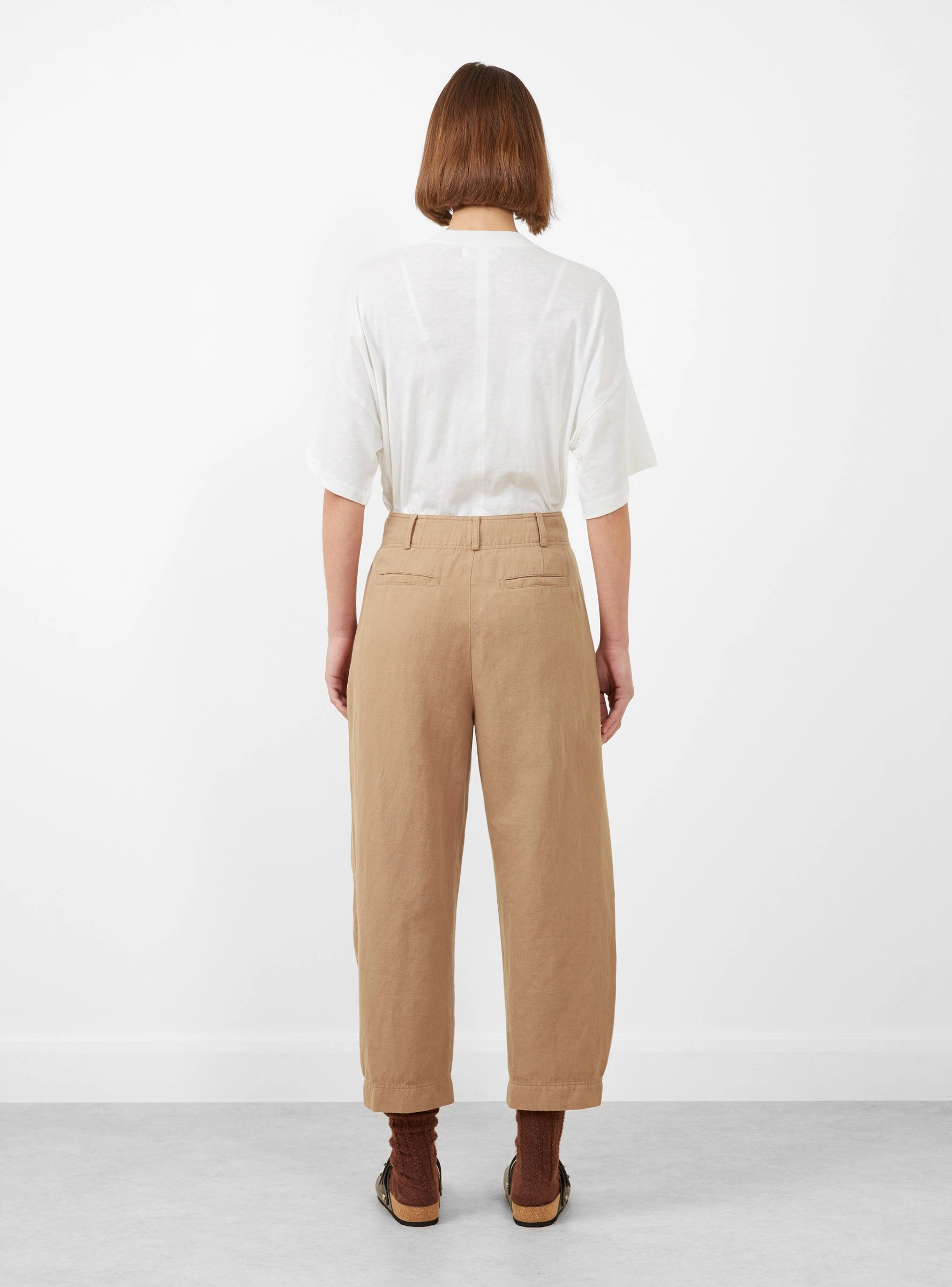 Petite Bari Crop Trouser Deep Khaki