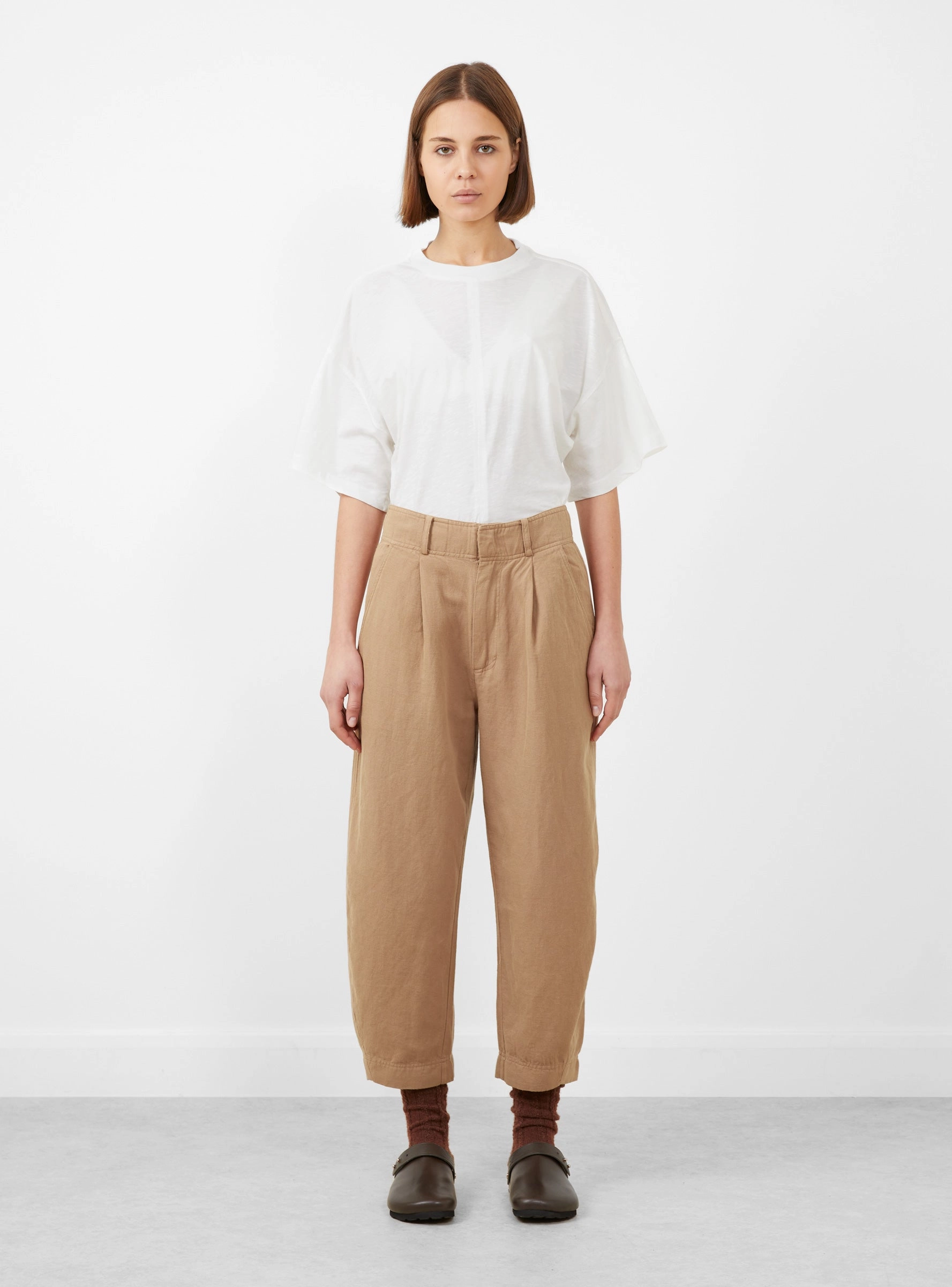 Petite Bari Crop Trouser Deep Khaki
