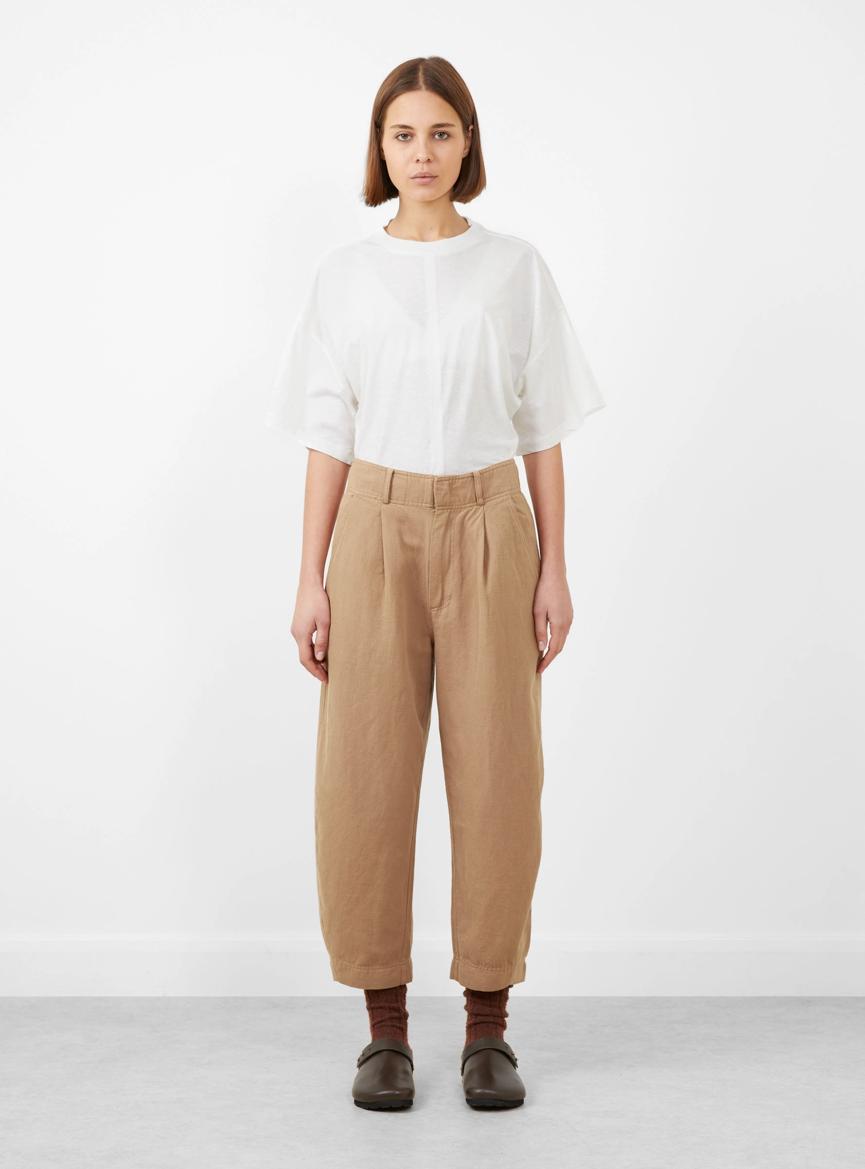Petite Bari Crop Trouser Deep Khaki