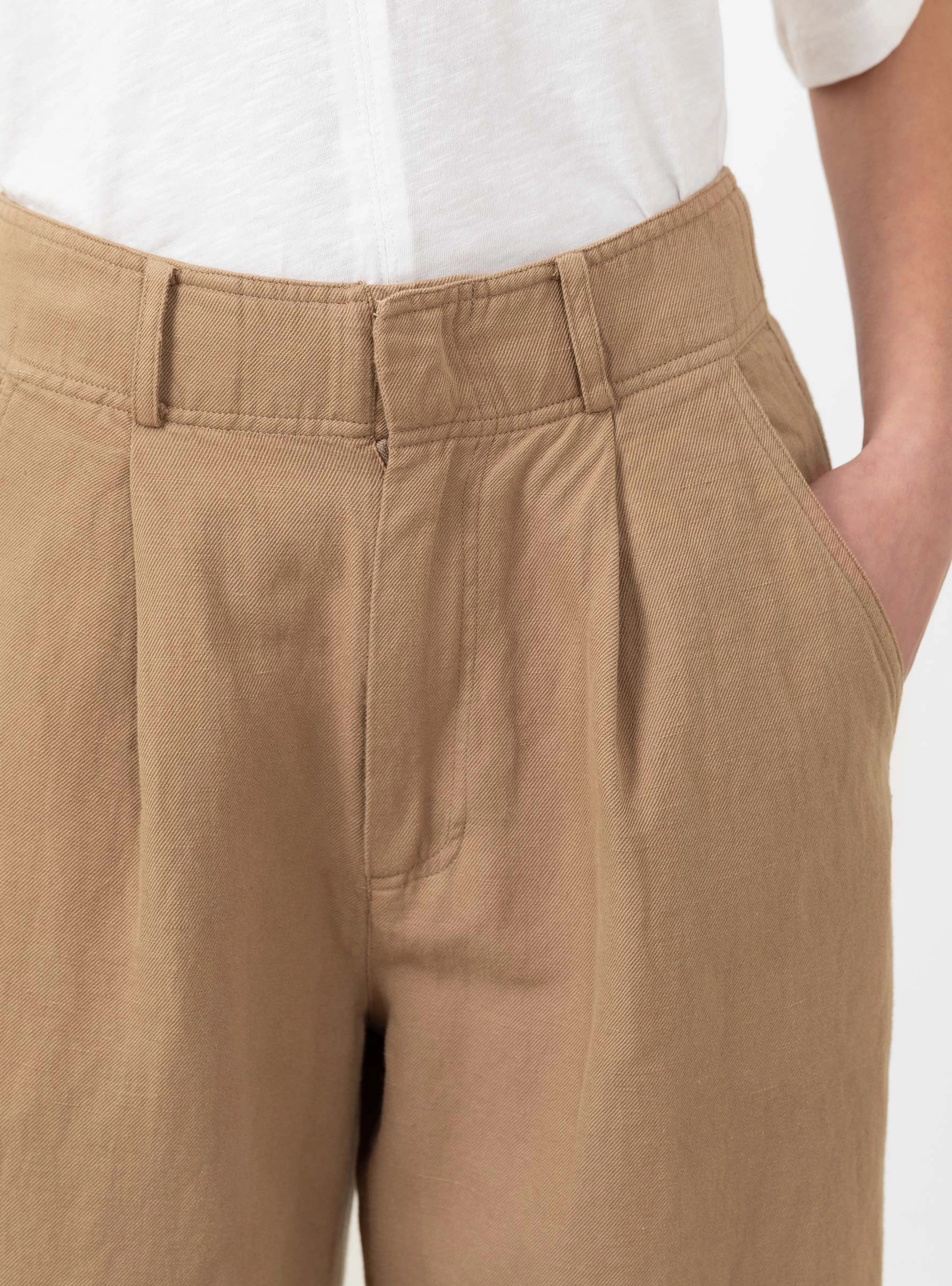 Petite Bari Crop Trouser Deep Khaki