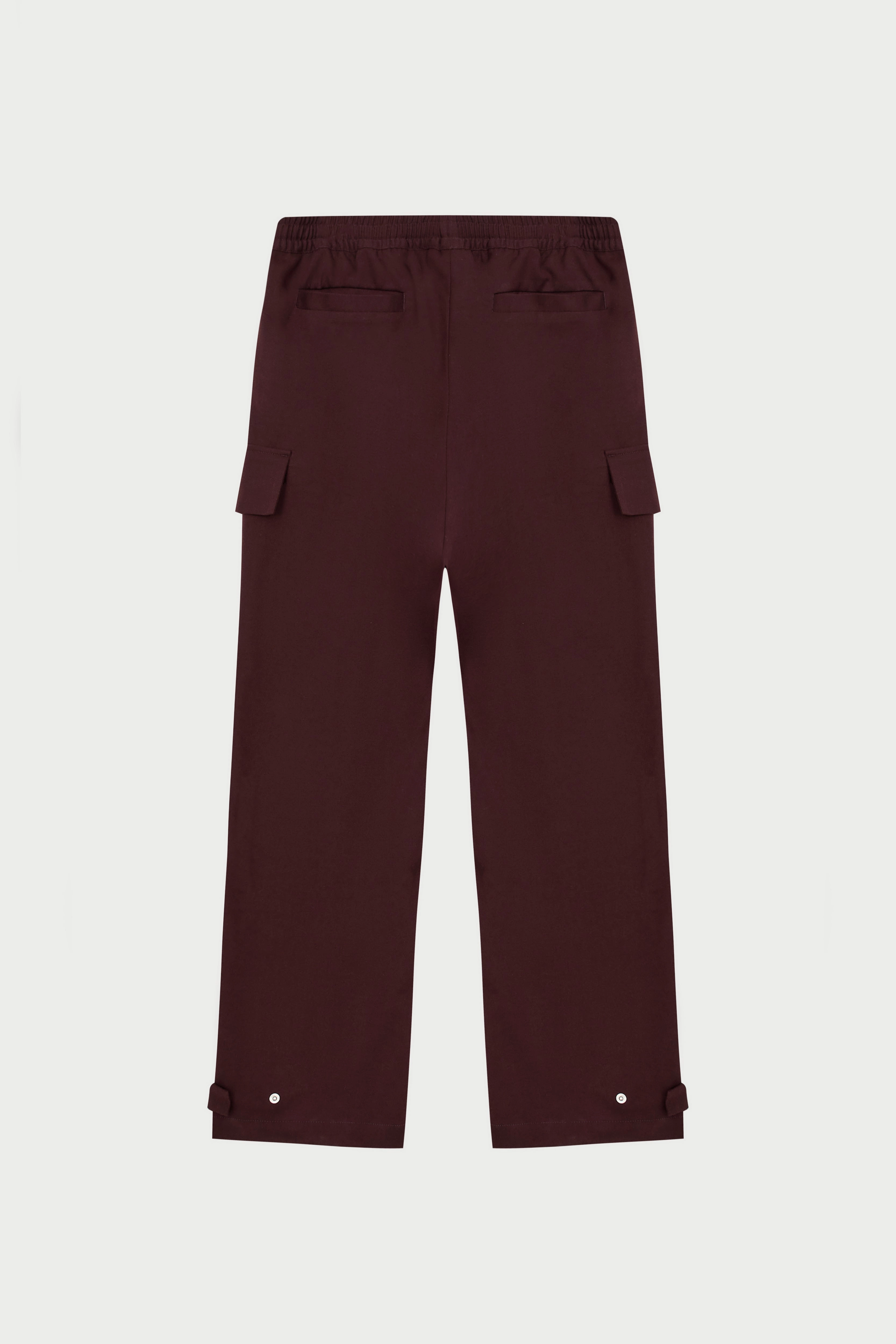 PLEATED WIDE LEG TROUSER - BURGUNDY