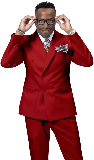 PoshPlume Collection: Red Two Piece Regular Fit Fashion Suit