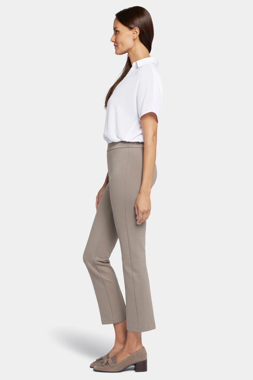 Pull-On Straight Ankle Trouser Pants - Saddlewood