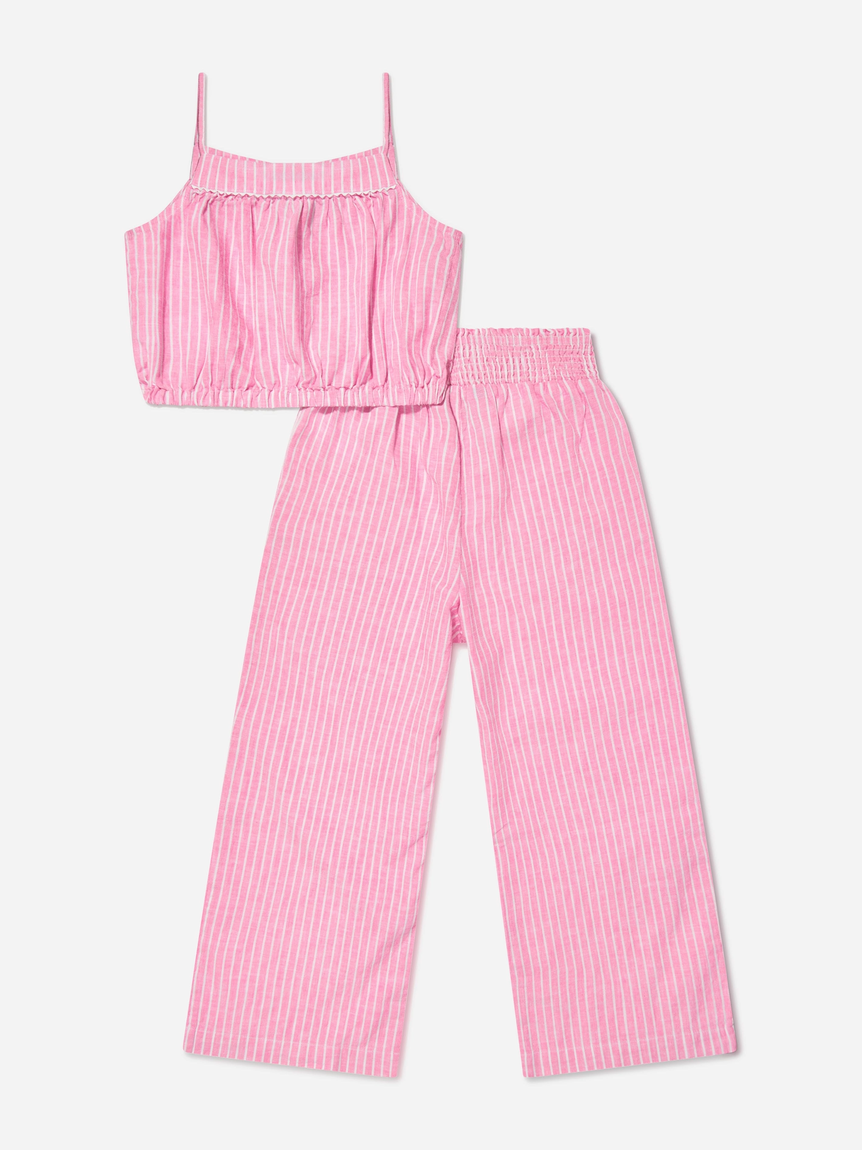 Ralph Lauren Girls Striped Trouser Set in Pink