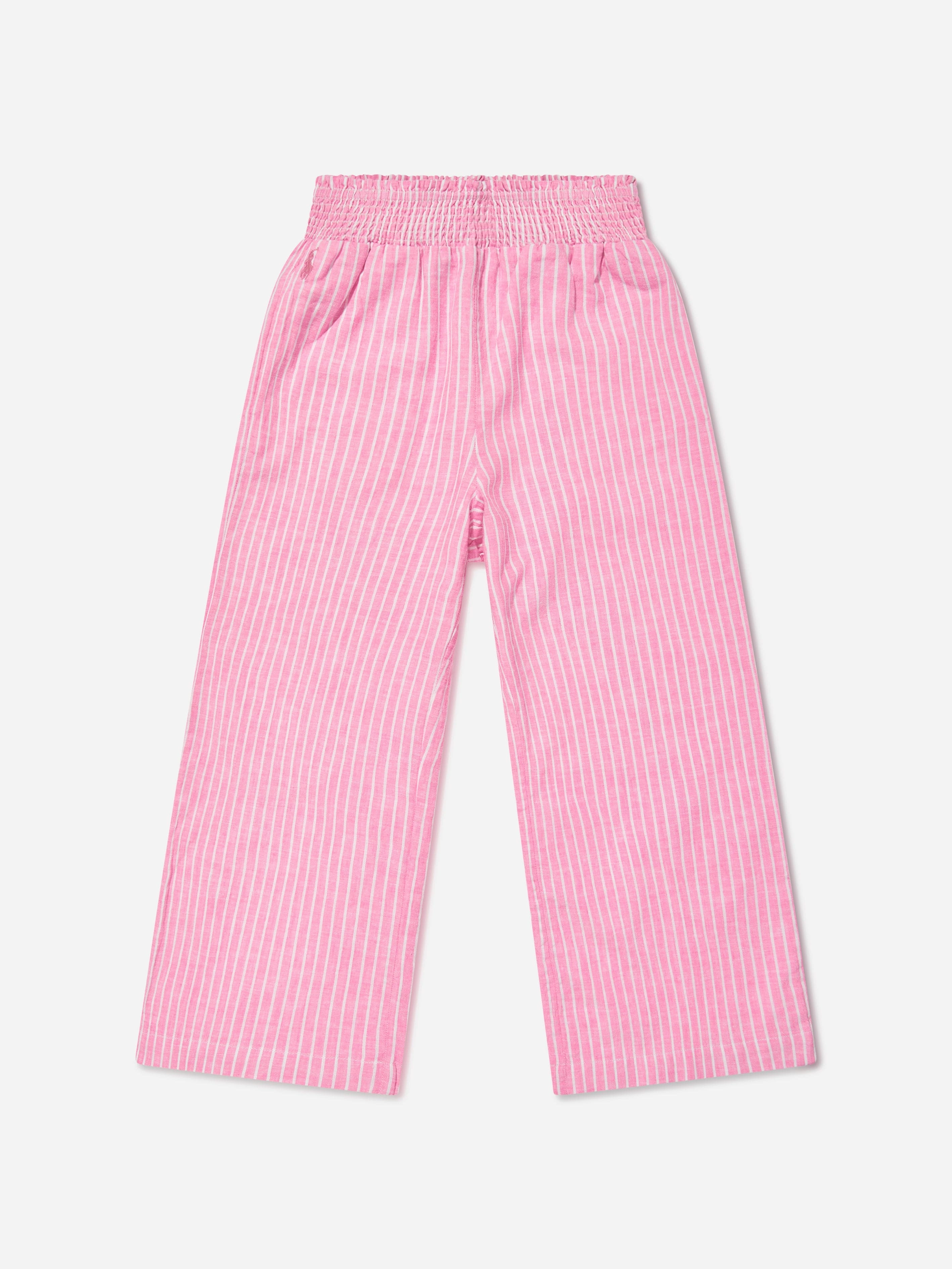 Ralph Lauren Girls Striped Trouser Set in Pink