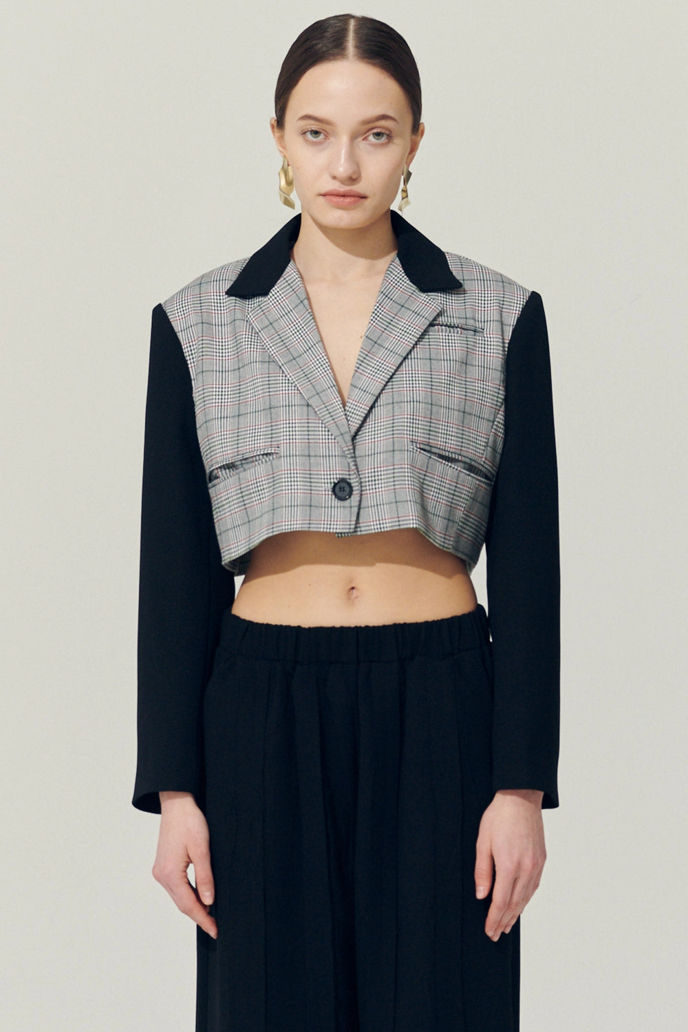 Re:born Daisy One Button Crop Blazer