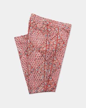 RED INDIA BATIK PRINT TROUSERS - TRIM FIT