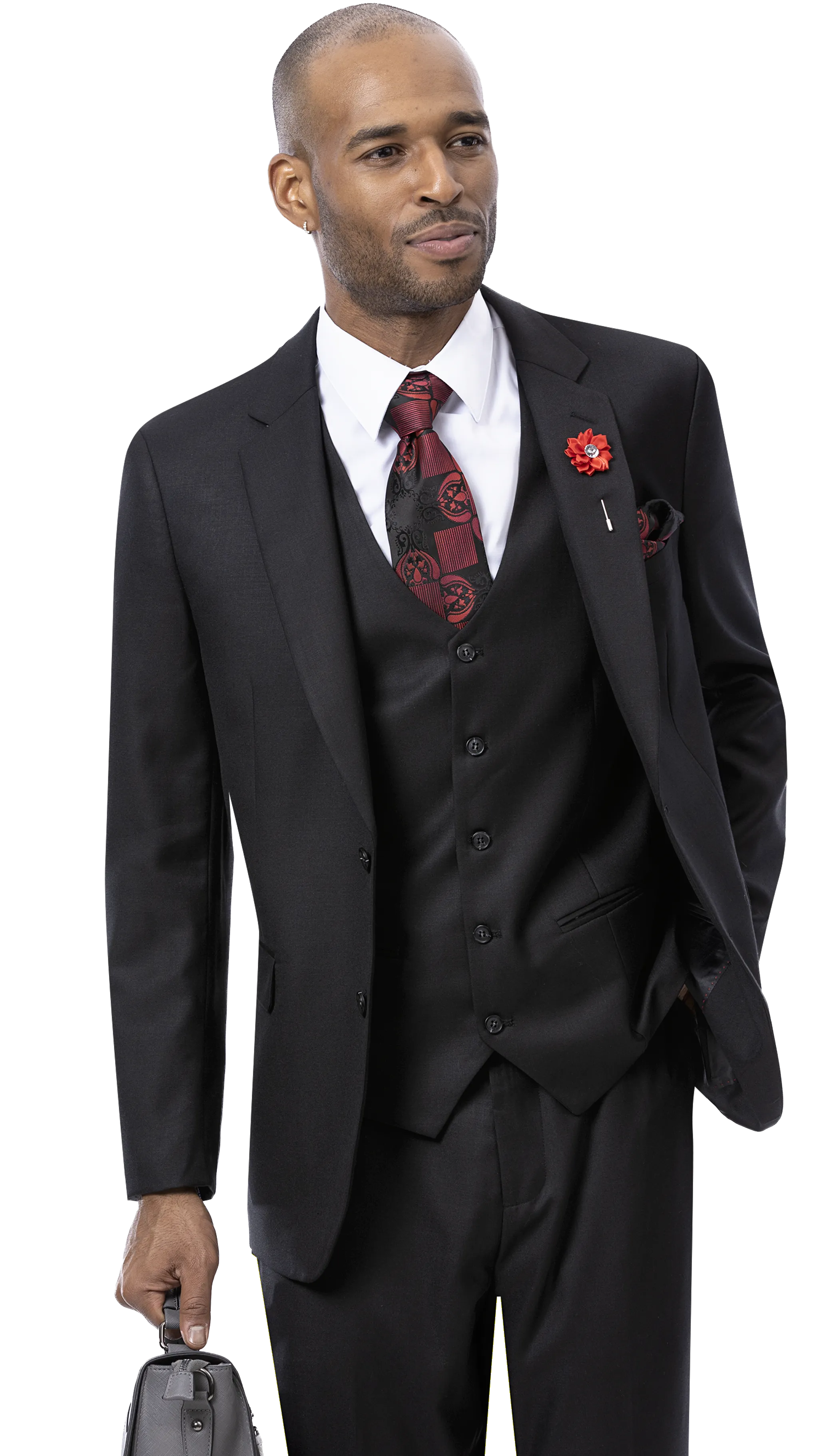 RegalRevel Collection: Black Three Piece Fashion Suit M18022
