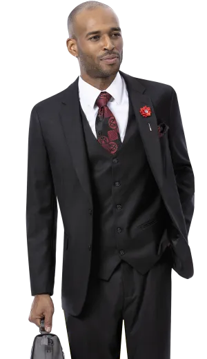 RegalRevel Collection: Black Three Piece Fashion Suit M18022