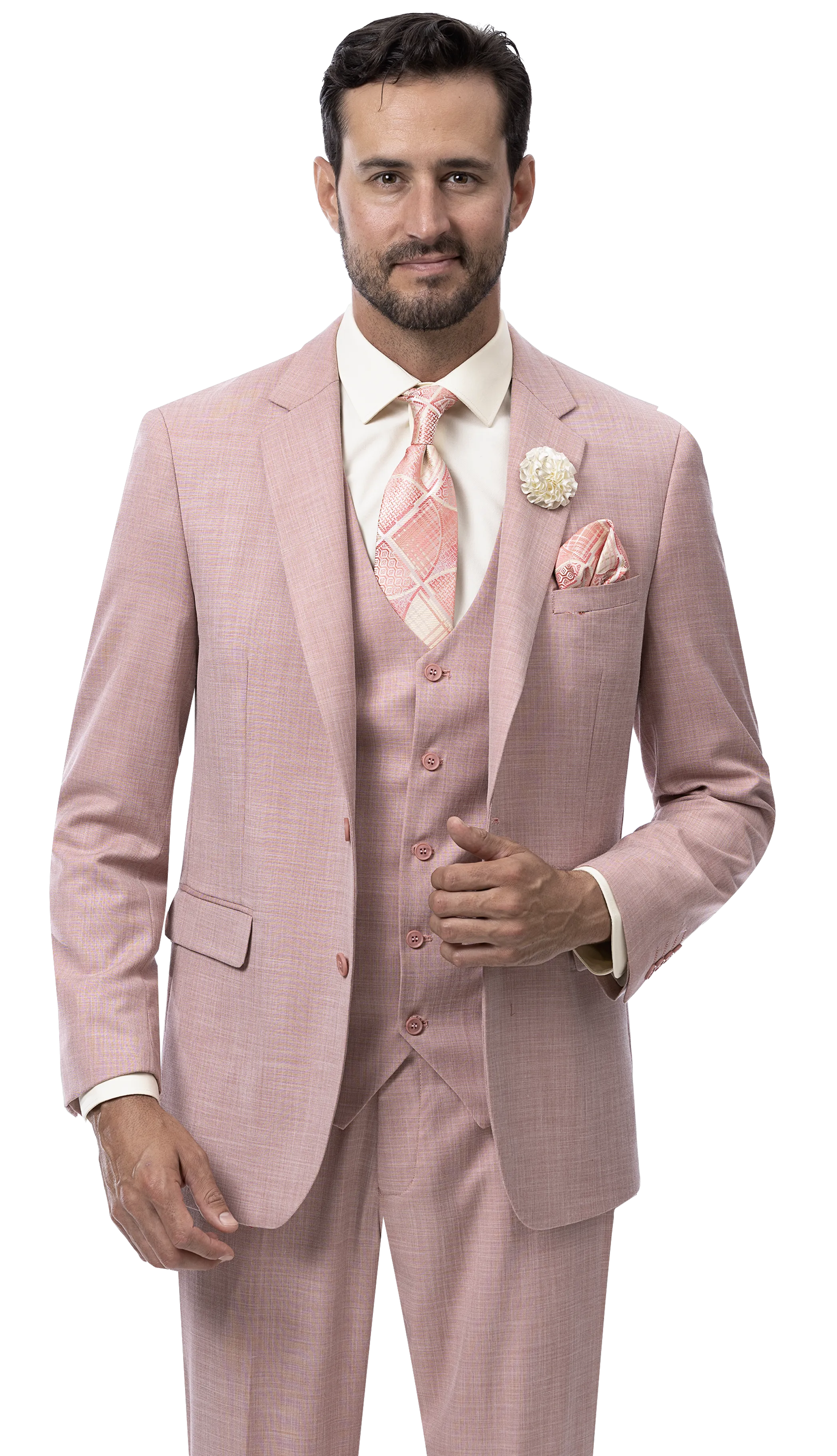 RegalRevel Collection: Mauve Three Piece Regular Fit Fashion Suit M18022