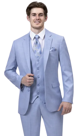 RegalRevel Collection: Sky Blue Three Piece Regular Fit Fashion Suit M18022