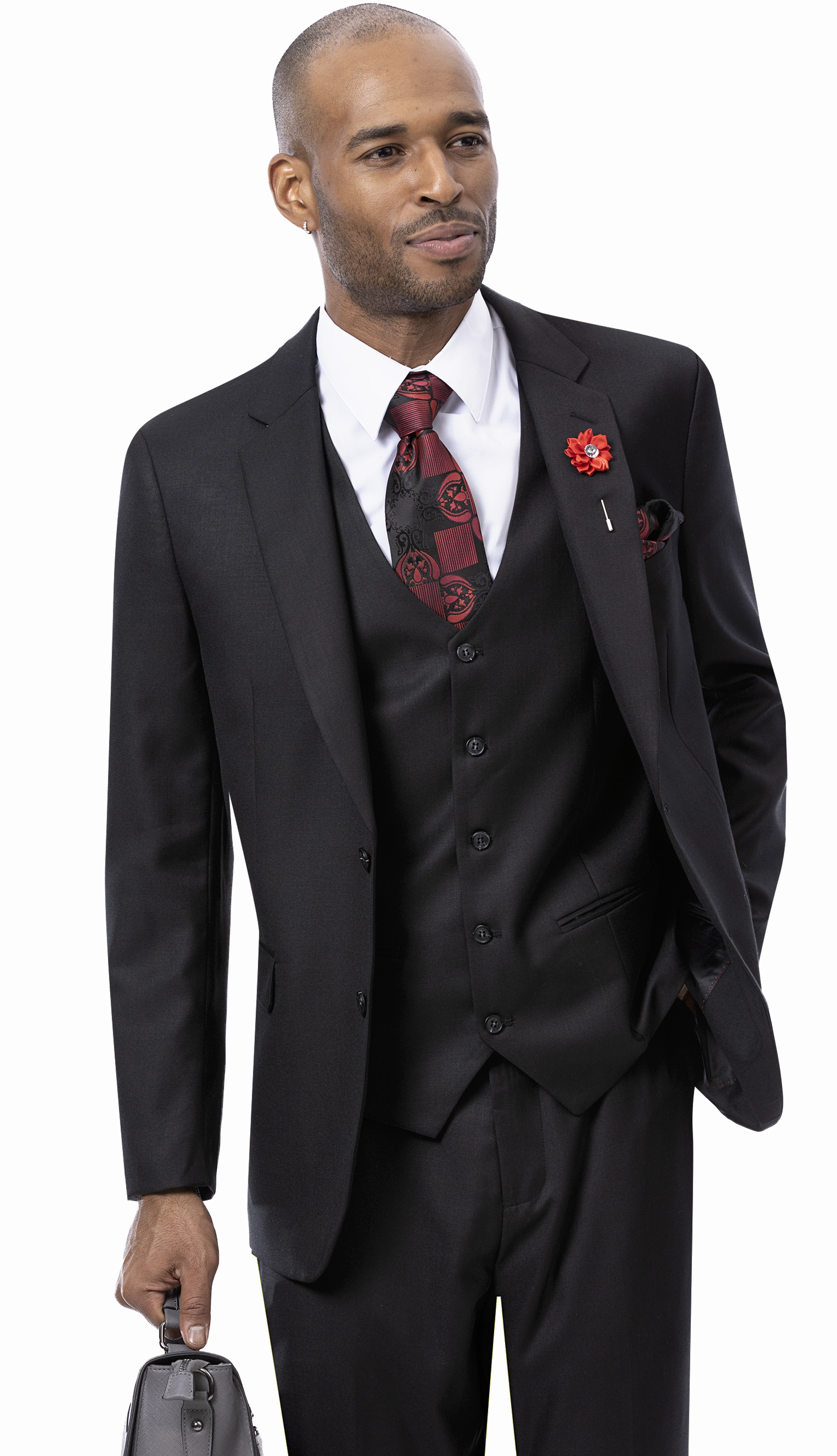 RegalRevel Collection: Black Three Piece Fashion Suit M18022