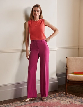 Relaxed Bootcut Pants-Very Berry Pink