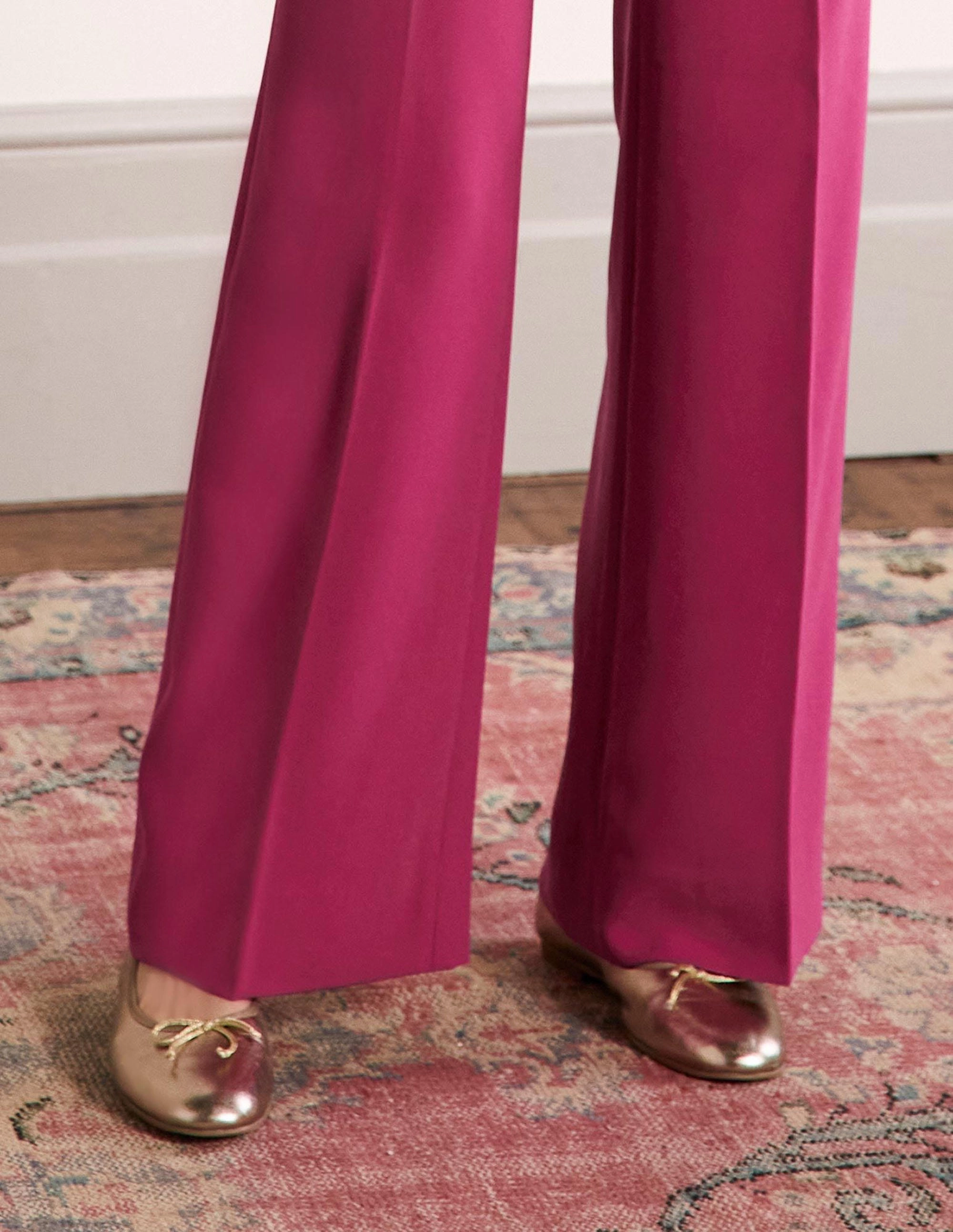 Relaxed Bootcut Pants-Very Berry Pink