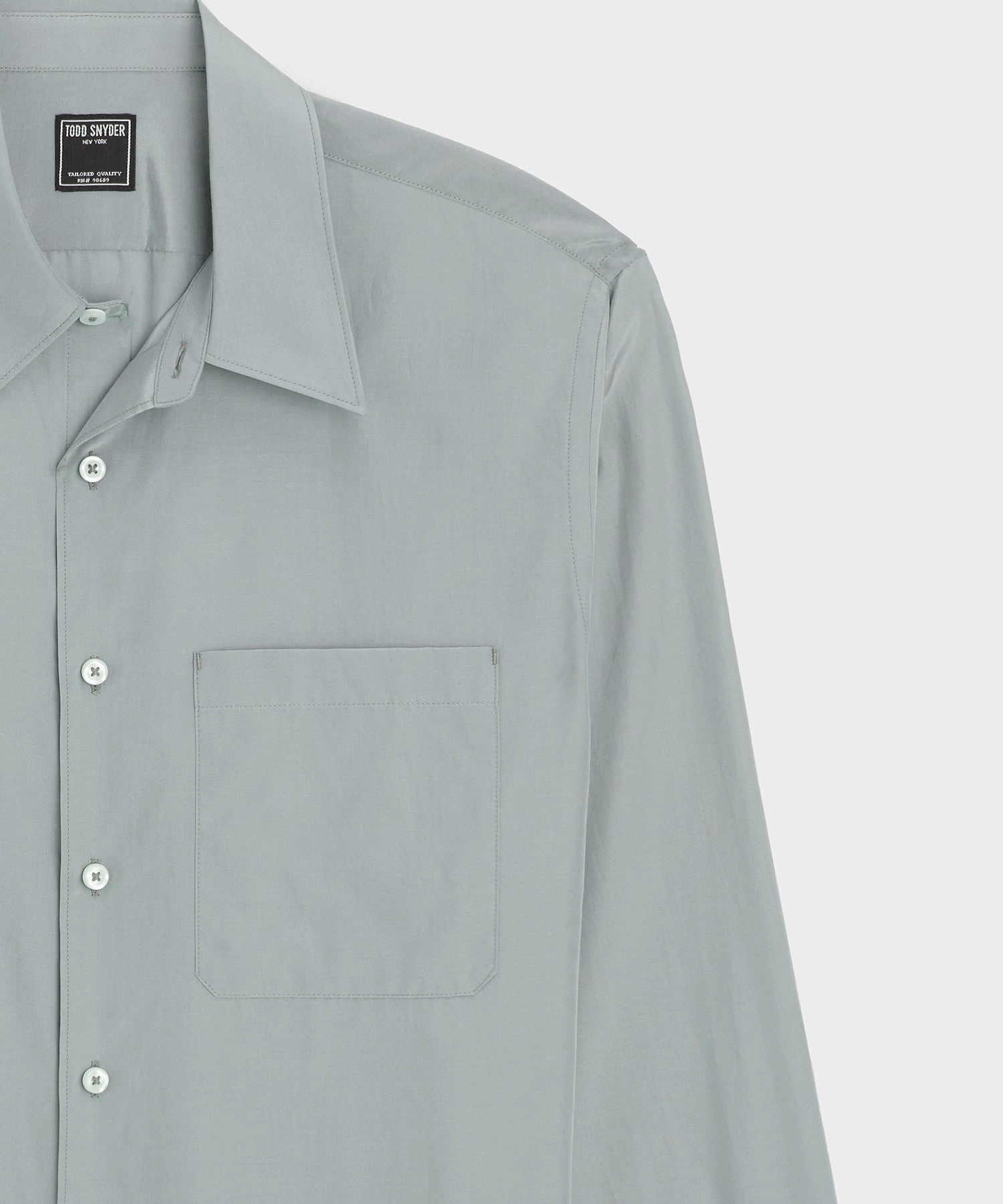 Relaxed Silk-Cotton Point Collar Shirt