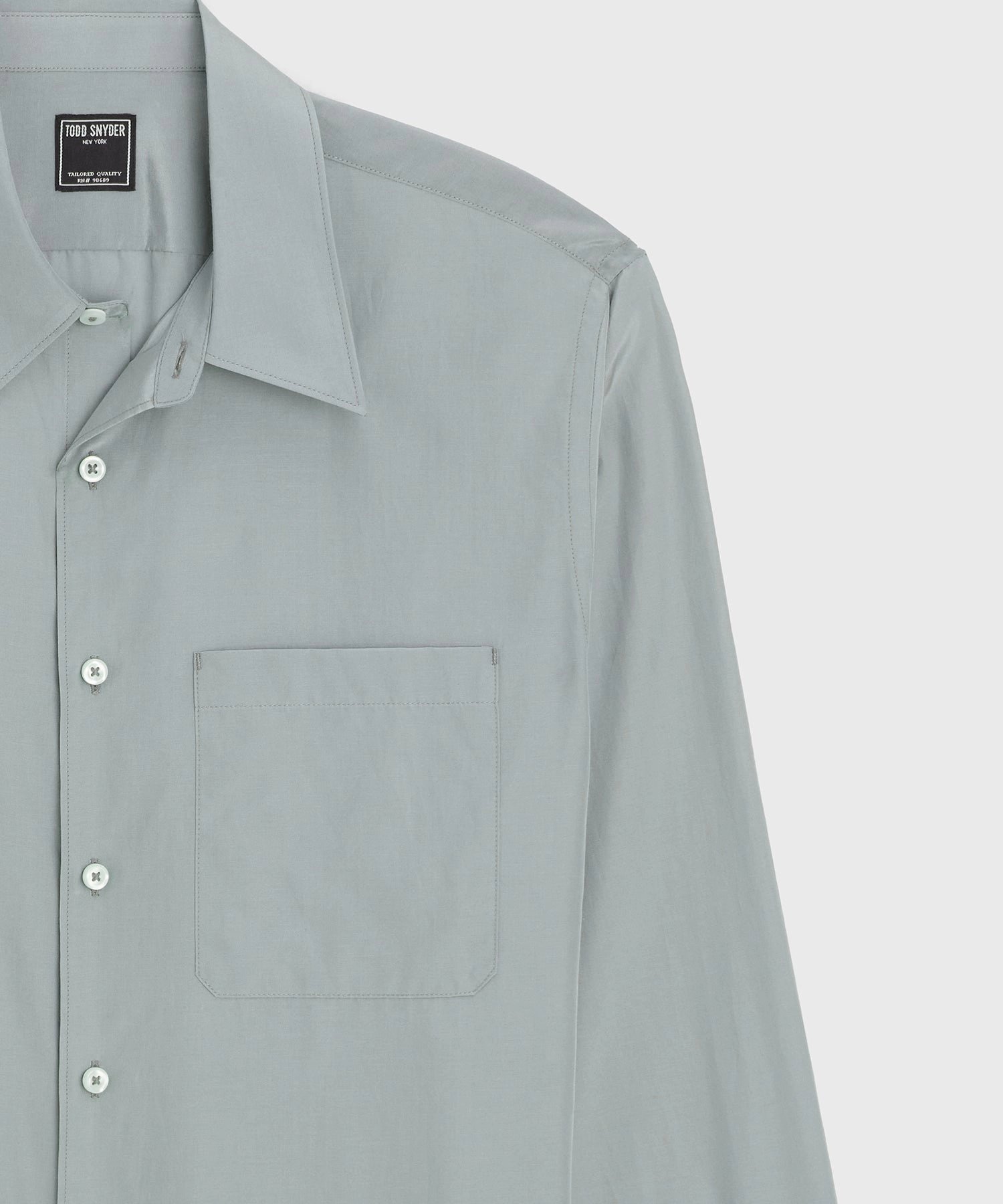 Relaxed Silk-Cotton Point Collar Shirt