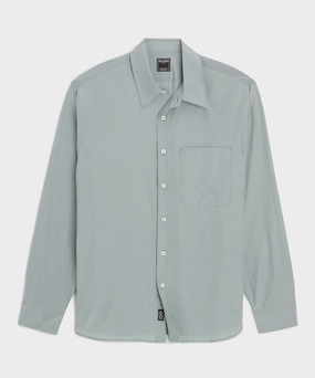 Relaxed Silk-Cotton Point Collar Shirt