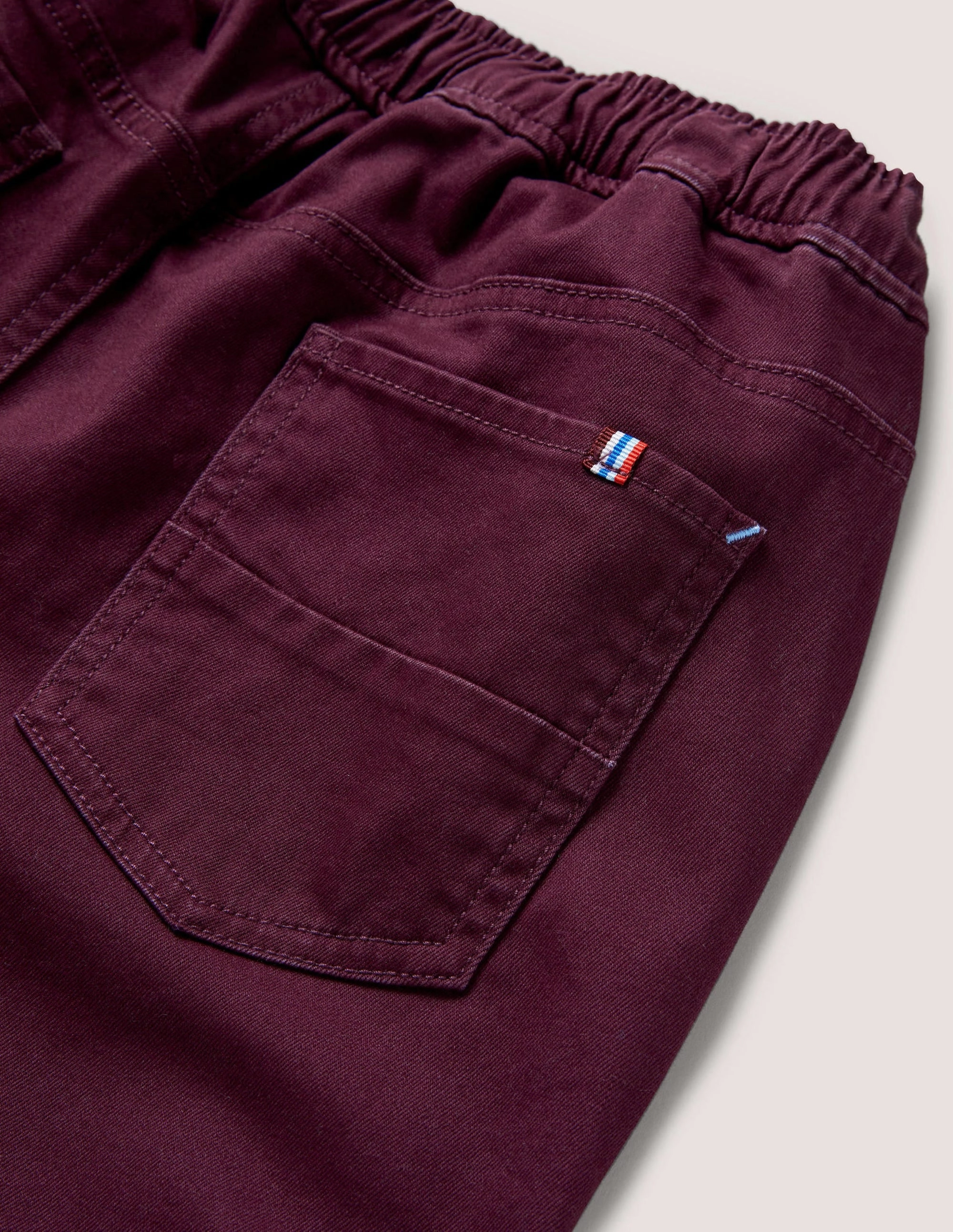 Relaxed Slim Pull-on Pants-Berry Purple