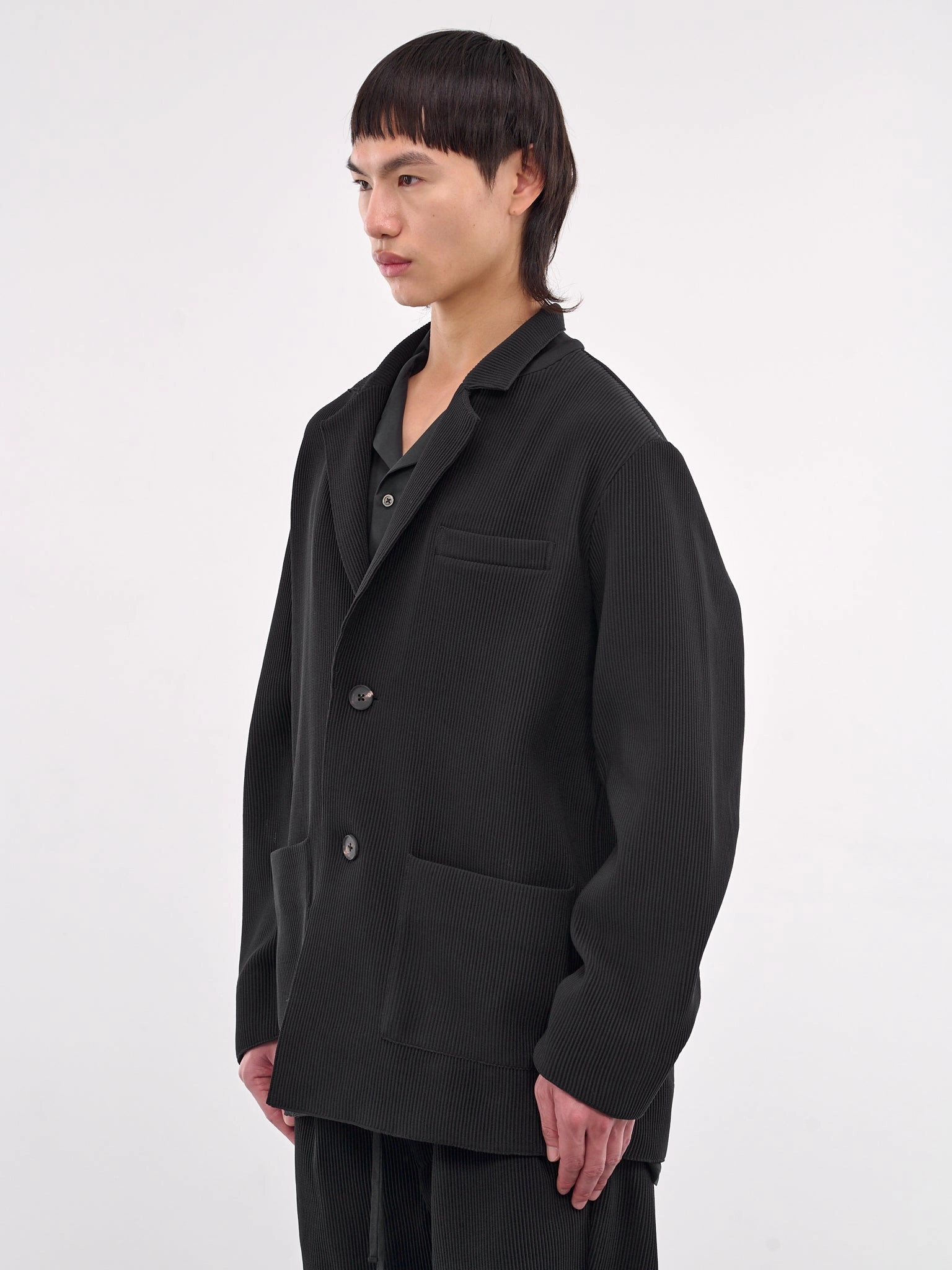Ribbed Blazer (ST-1125-BLACK)