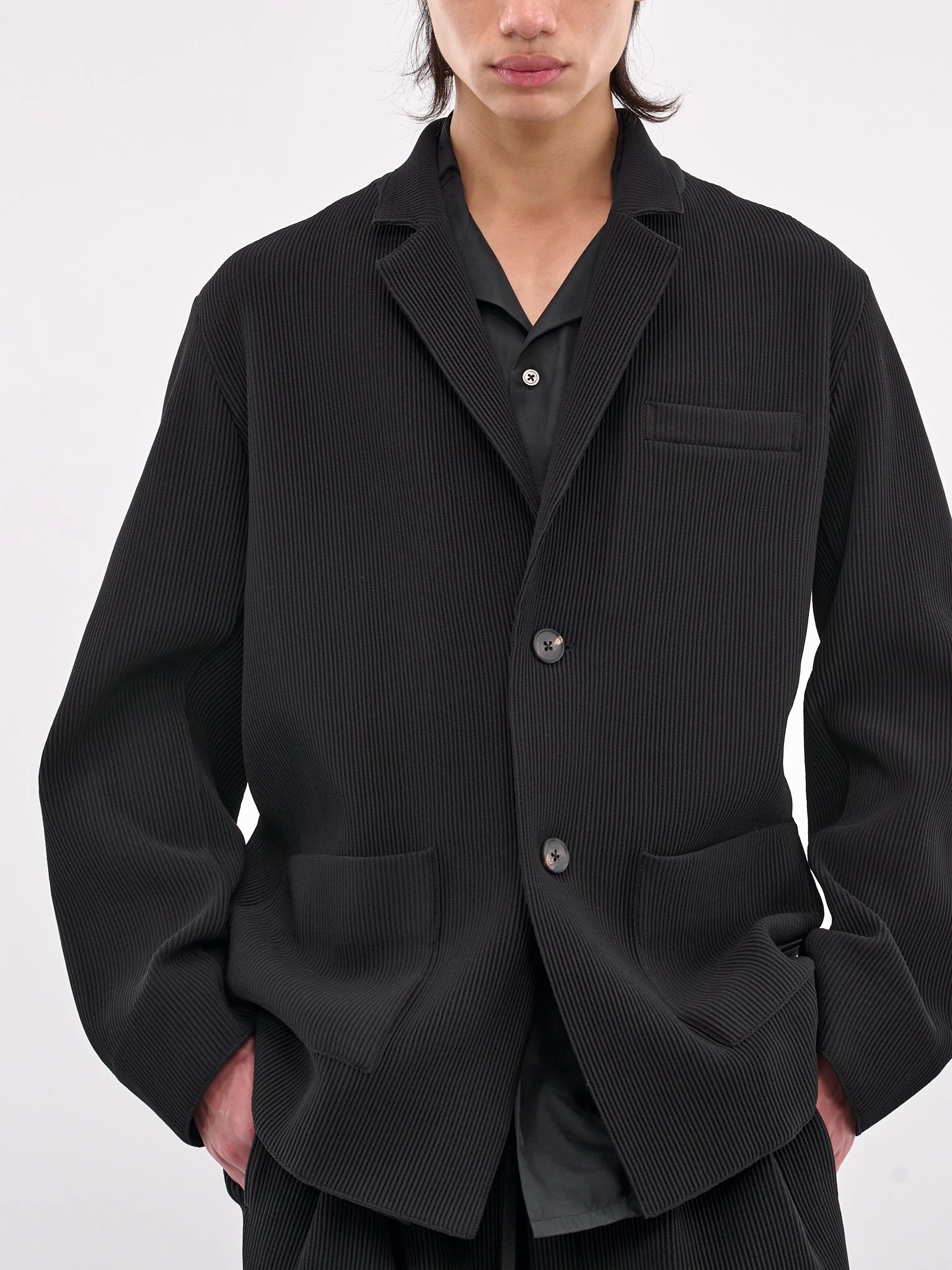 Ribbed Blazer (ST-1125-BLACK)