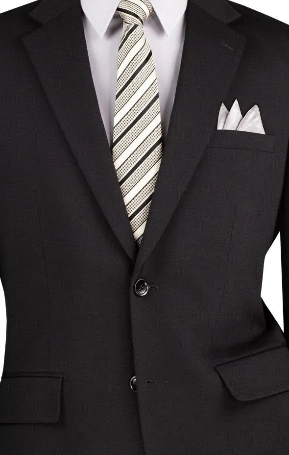 Roche Collection: Black 2-Piece Solid Single-Breasted Super Stretch Slim Fit Suit