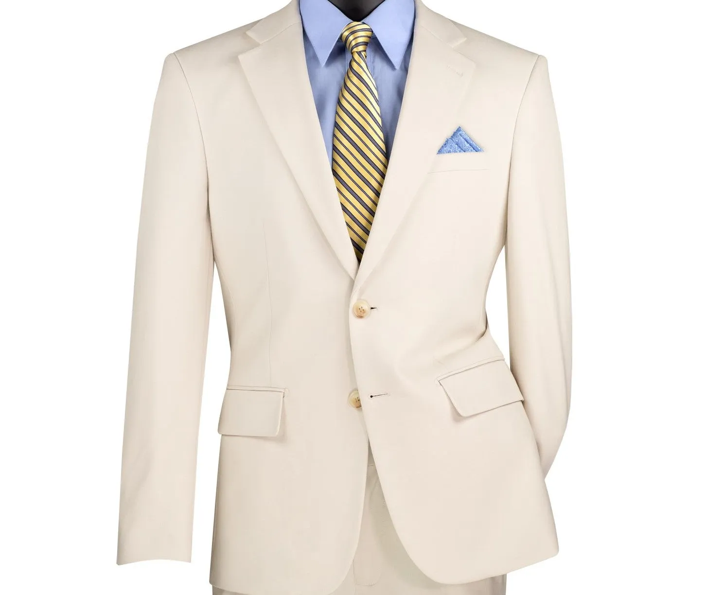 Roche Collection: Bone 2-Piece Solid Single-Breasted Super Stretch Slim Fit Suit