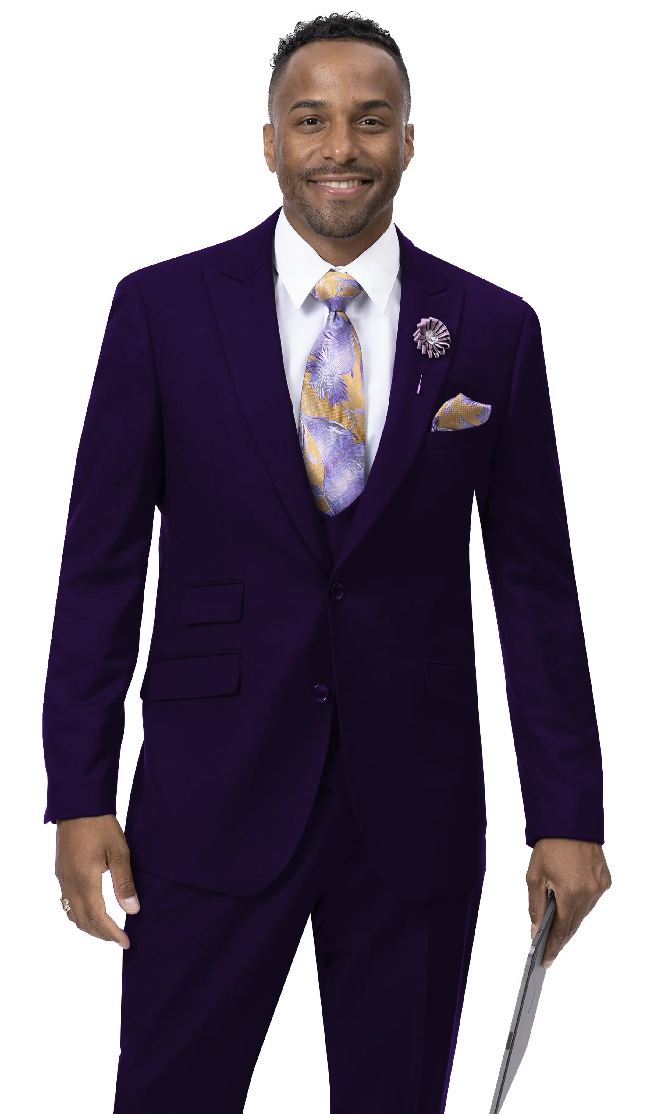 Royal Revival Collection: Purple Three Piece Regular Fit Fashion Suit