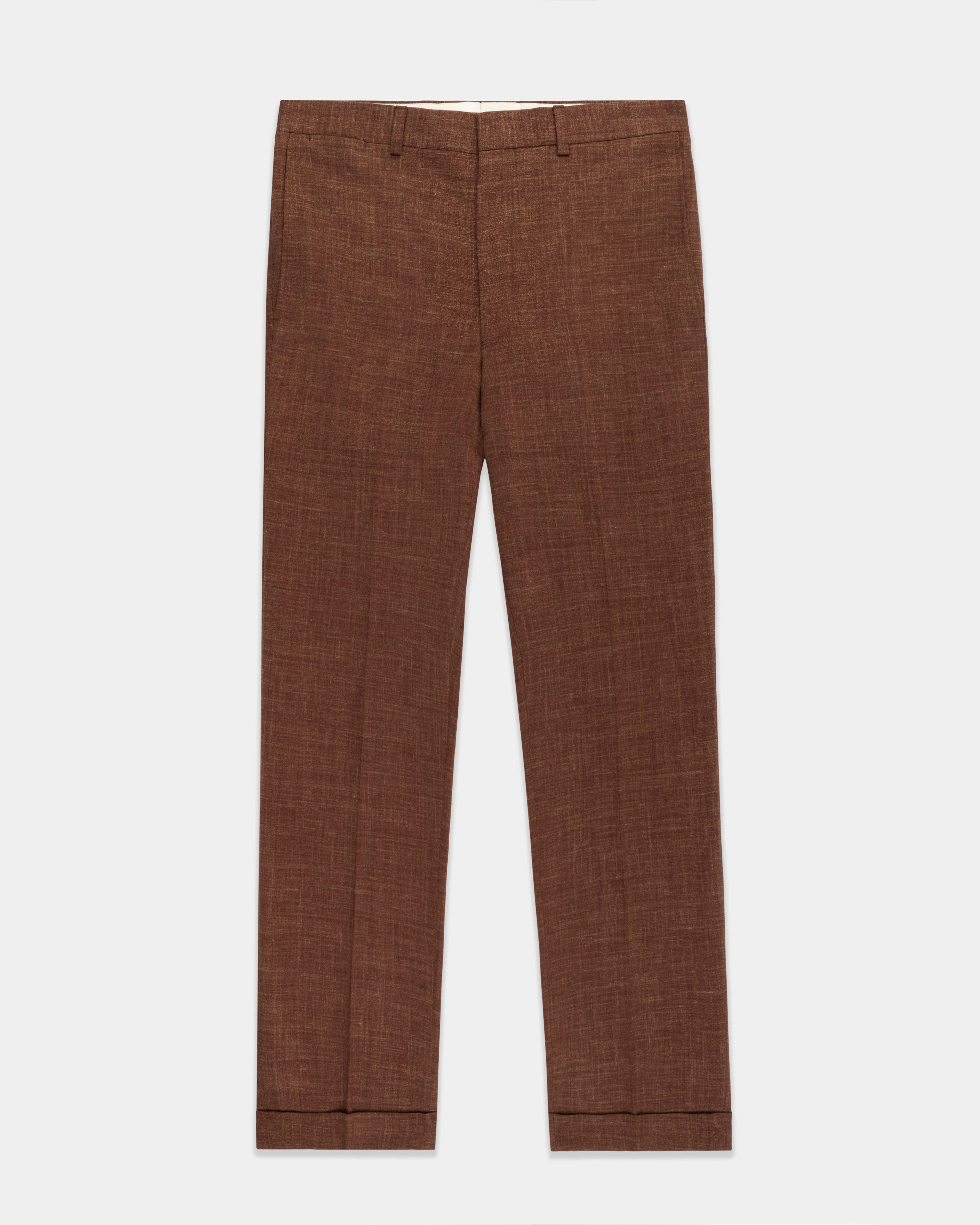 RUST CRASH LINEN TROUSERS