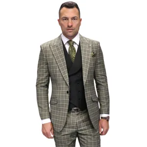 Sage Dominion Collection: Olive 3-Piece Modern Fit Suit