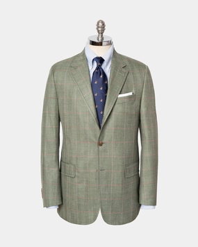 SAGE GREEN/PINK WINDOWPANE SPORT COAT